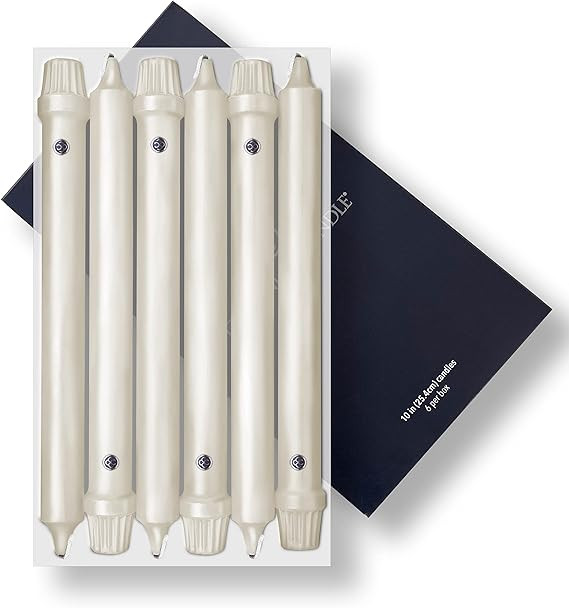 Colonial Candle Unscented Taper Candle, Classic Collection, Ivory, 10 in, Pack of 6 Candlesticks ... | Amazon (US)