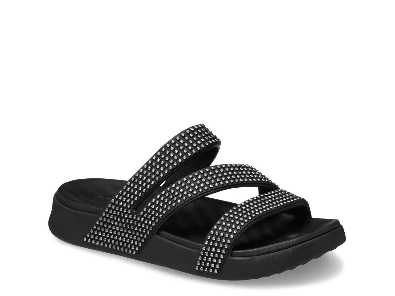 Crocs Getaway Gems Strappy Sandal | Women's | Black | Size 7 | Sandals | Footbed | DSW