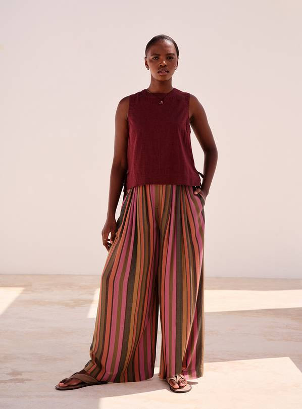 Buy Orange & Green Stripe Wide Leg Trousers 24 | Co-ords | Tu | Tu Clothing