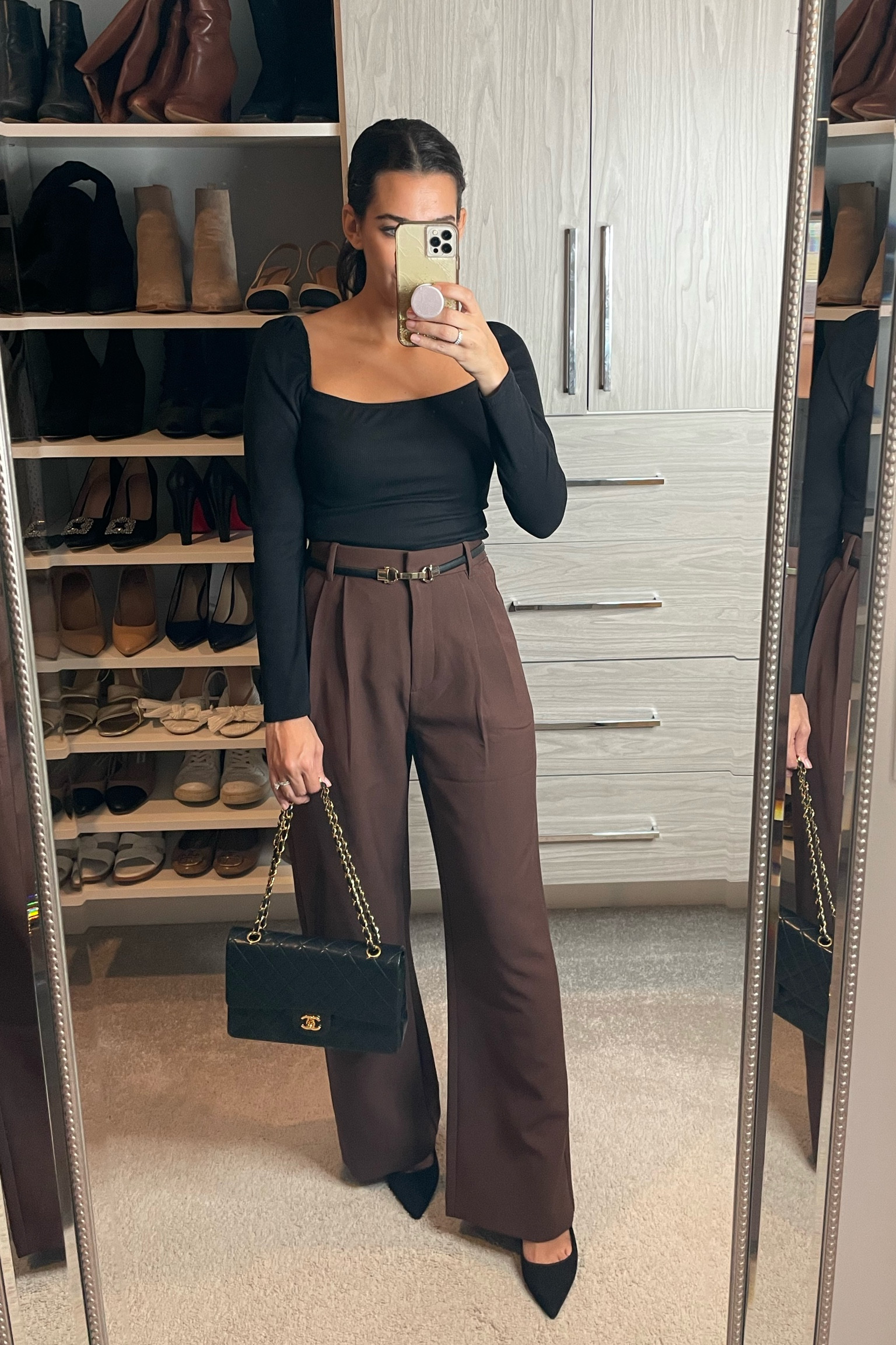 Abercrombie chocolate brown pants for work (i sized up to a 2R) 

Office outfits / business casual / interview outfit 

#LTKfindsunder50 #LTKworkwear #LTKfindsunder100
