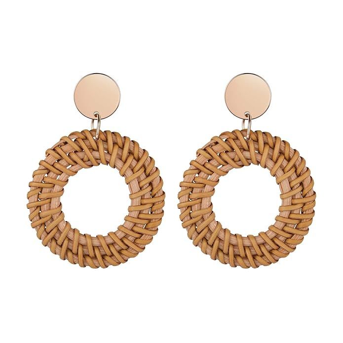 Charmire Rattan Earrings for Women, Woven Straw Bohemian Statement Earrings for Women and Girls, ... | Amazon (US)