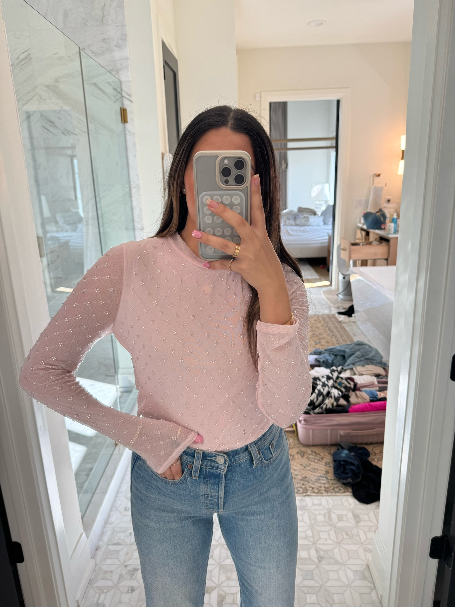 Top: medium
Jeans: 28 

This embellished top is so pretty. Comes in a couple of colors & would be a great date night spring top! 

Dressupbuttercup.com 
@walmart #walmartpartner
#dressupbuttercup

#LTKstyletip #LTKSeasonal #LTKsalealert