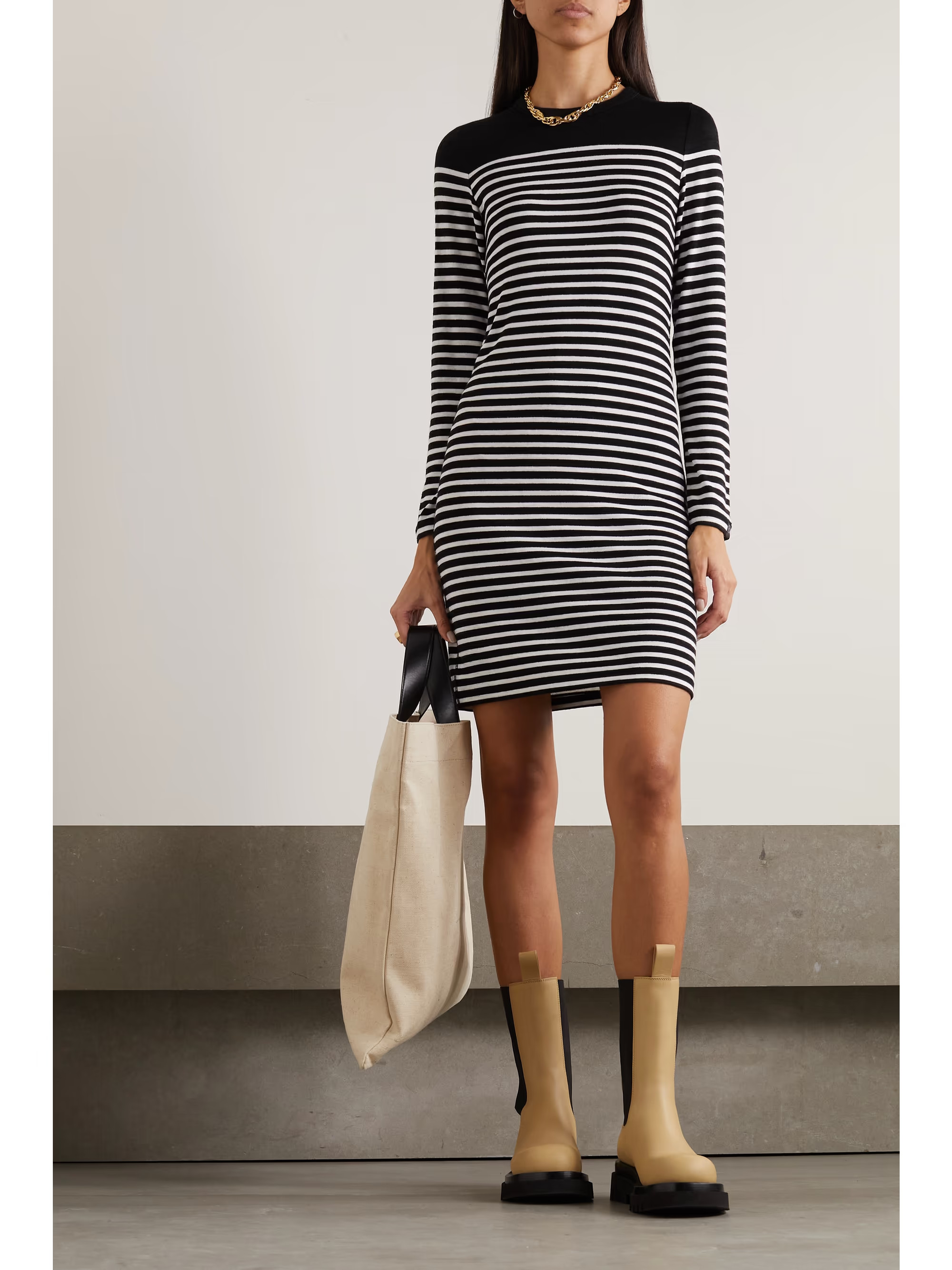 Striped stretch-jersey dress | NET-A-PORTER (US)