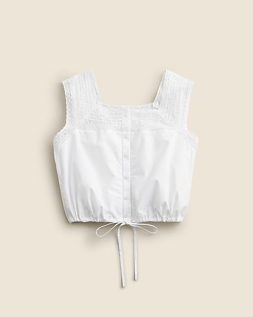 Lace-trim cropped top | J. Crew US