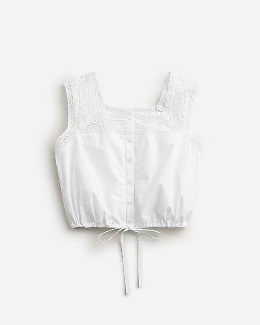 Lace-trim cropped top | J. Crew US