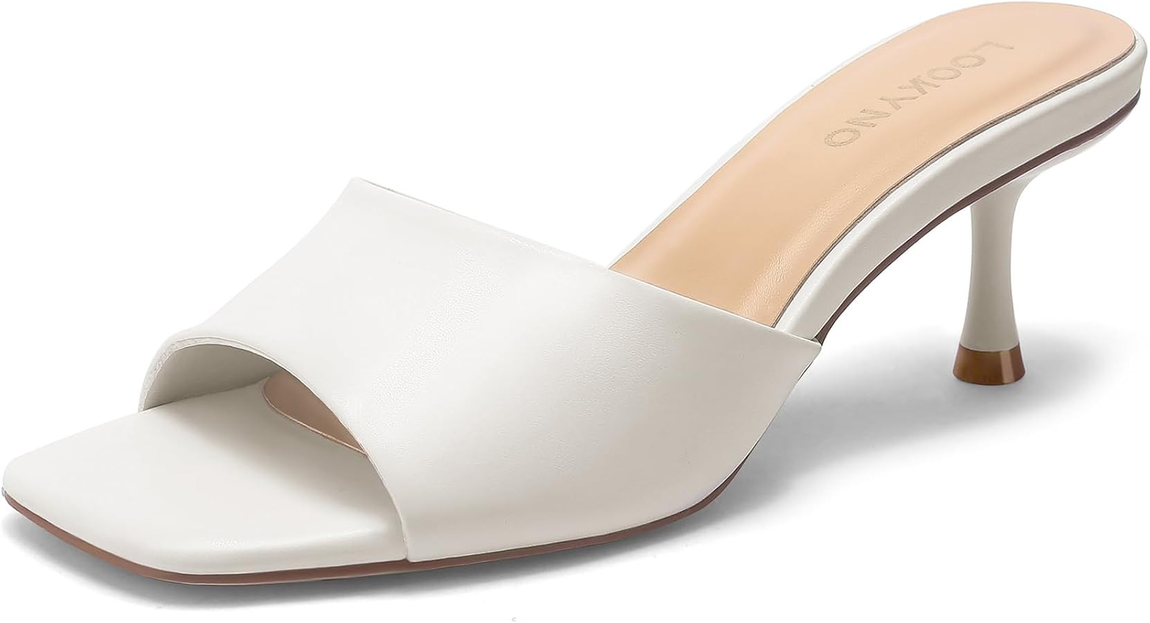 Womens Kitten Heel Sandals Square Open Toe Mules 2.3 Inch Stiletto Heeled Sexy Slip On Sandals fo... | Amazon (US)