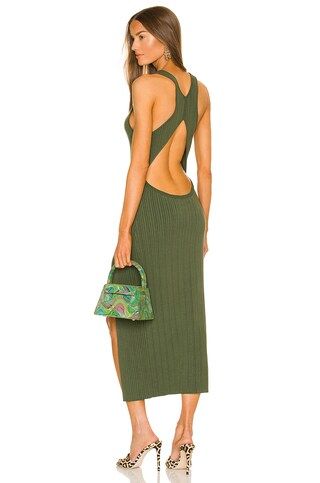 Michael Costello Variegated Rib Bodycon Dress in Bright Mustard from Revolve.com | Revolve Clothing (Global)