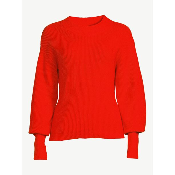 Scoop Women's Puff Sleeve Sweater - Walmart.com | Walmart (US)