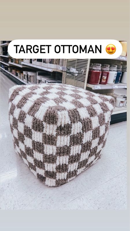 The cutest checkered pouf ottoman from Target! 

#LTKstyletip #LTKhome #LTKfindsunder100