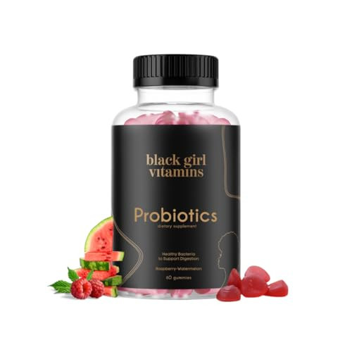 Black Girl Vitamins - Probiotic Gummies for Digestive Health and Immune Support, Gluten-Free Vitamins, (Raspberry-Watermelon), 60ct | Amazon (US)
