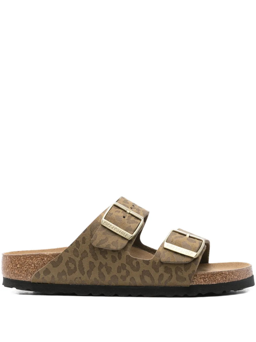 Birkenstock Arizona leopard-print double-buckle sandals - Brown | Farfetch Global