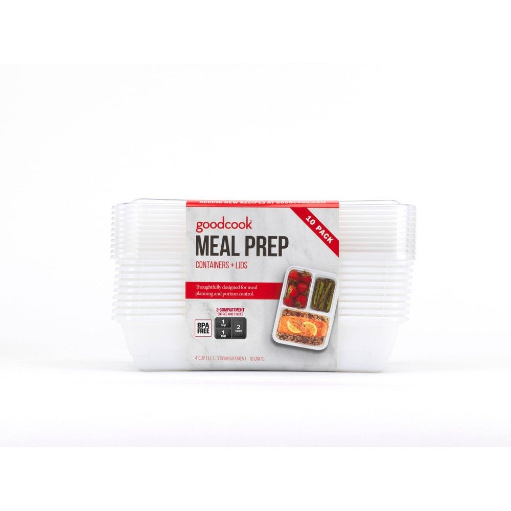 Good Cook Meal Prep White Containers + Lids - 10ct | Target