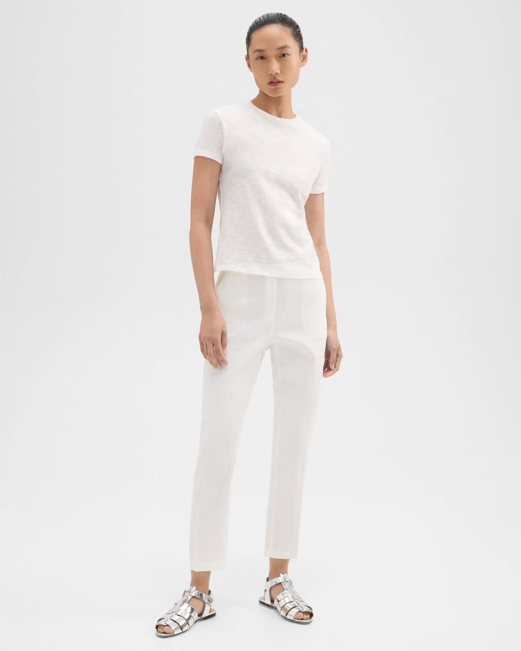 Treeca Pull-On Pant in Good Linen | Theory UK