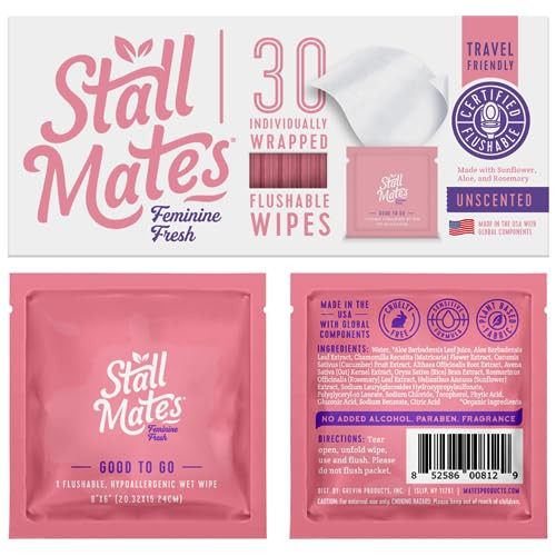 Stall Mates Wipes Feminine Fresh - Flushable | Individually Wrapped Cleansing Travel Friendly PH ... | Amazon (US)