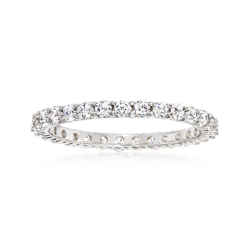 .80 ct. t.w. CZ Eternity Band in Sterling Silver | Ross-Simons