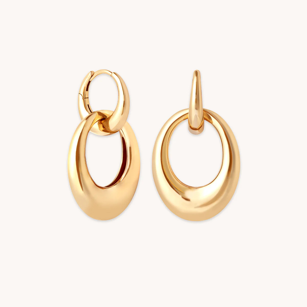 Dome Link Gold Hoops | Astrid & Miyu Earrings | Astrid and Miyu