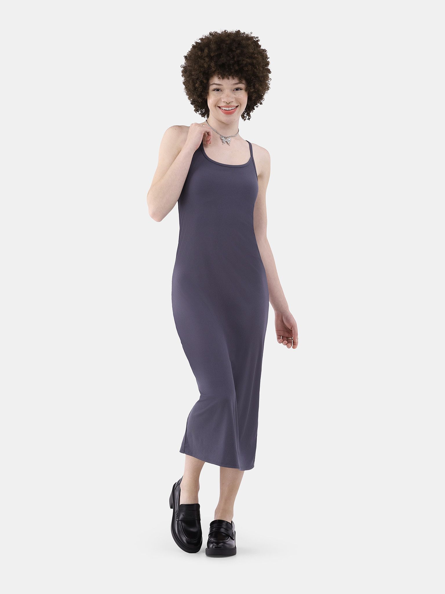 No Boundaries Ribbed Maxi Slip Dress, Women’s | Walmart (US)