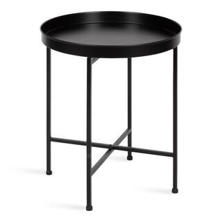 Kate and Laurel Celia 18.37 in. Black Round Metal End Table | The Home Depot