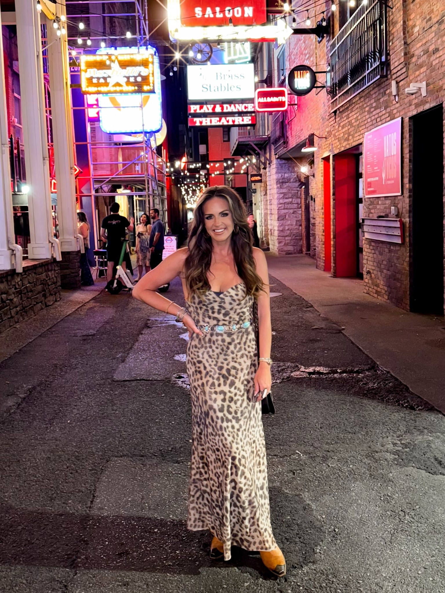 Last night in Nashville! Loved this leopard mesh dress from 12th tribe! It’s stretchy with adjustable straps — wearing the small! 

Western wear, Nashville outfit, leopard dress, maxi dress 

#LTKSeasonal #LTKFindsUnder100 #LTKFindsUnder50