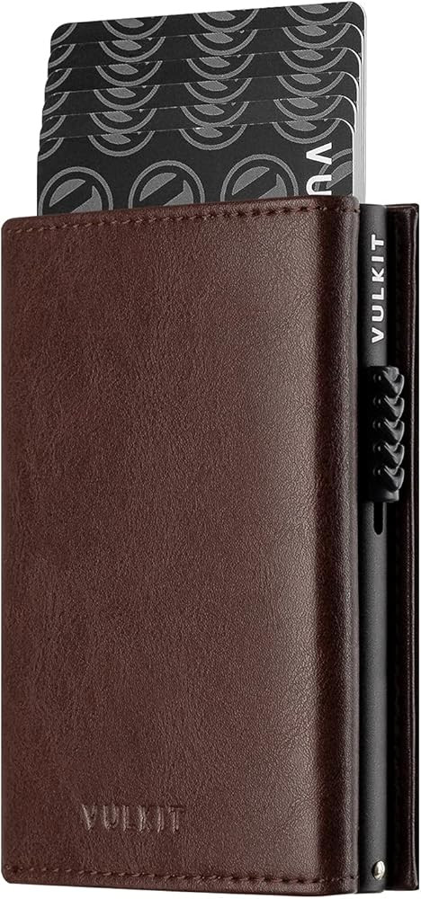 VULKIT Card Holder Wallet with Coin Pocket Magnetic Closure Pop Up Cards With ID Window Leather W... | Amazon (CA)