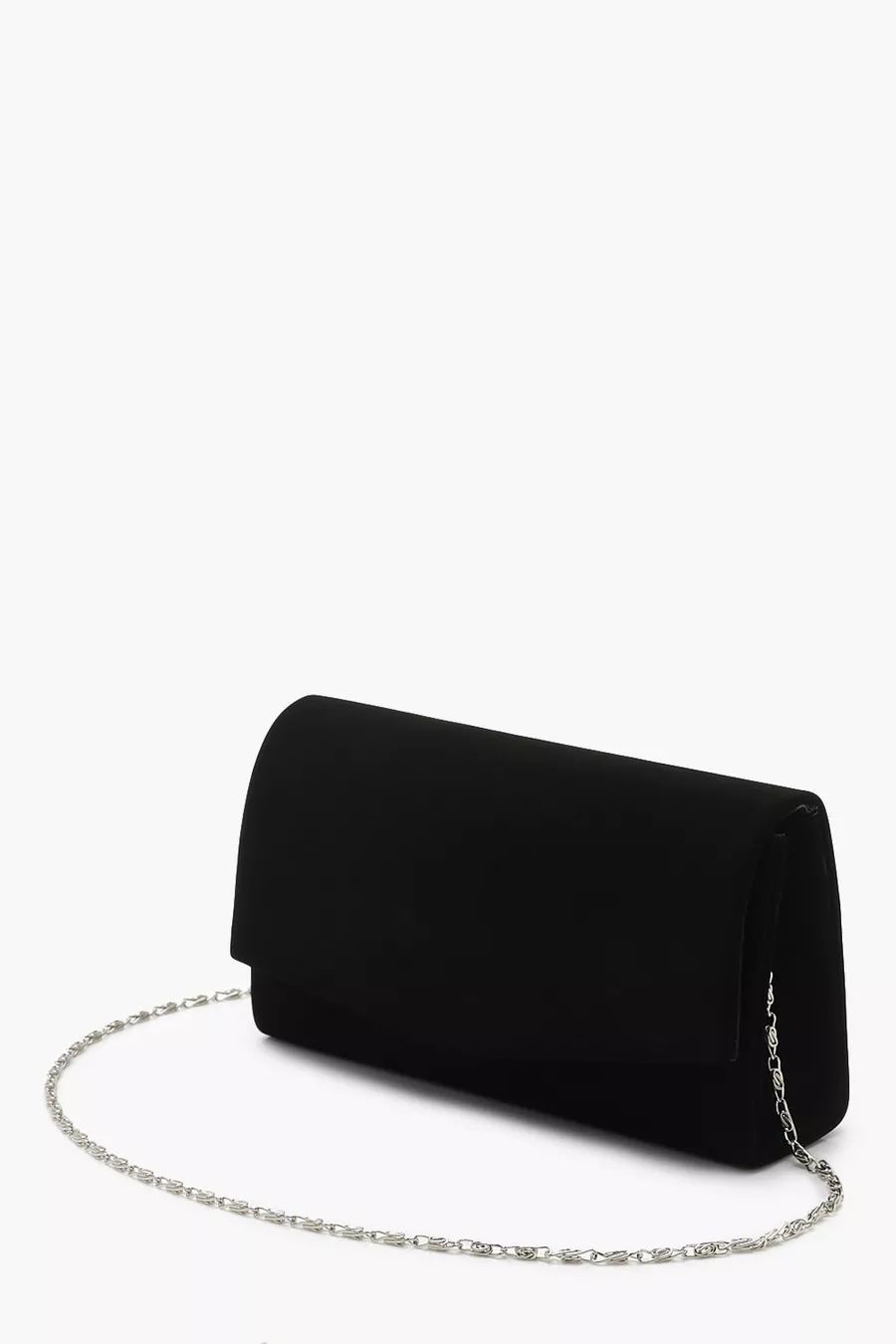 Structured Suedette Clutch Bag & Chain | Boohoo.com (UK & IE)