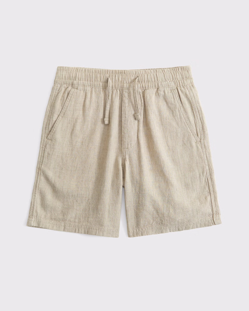 linen-blend pull-on shorts | Abercrombie & Fitch (US)