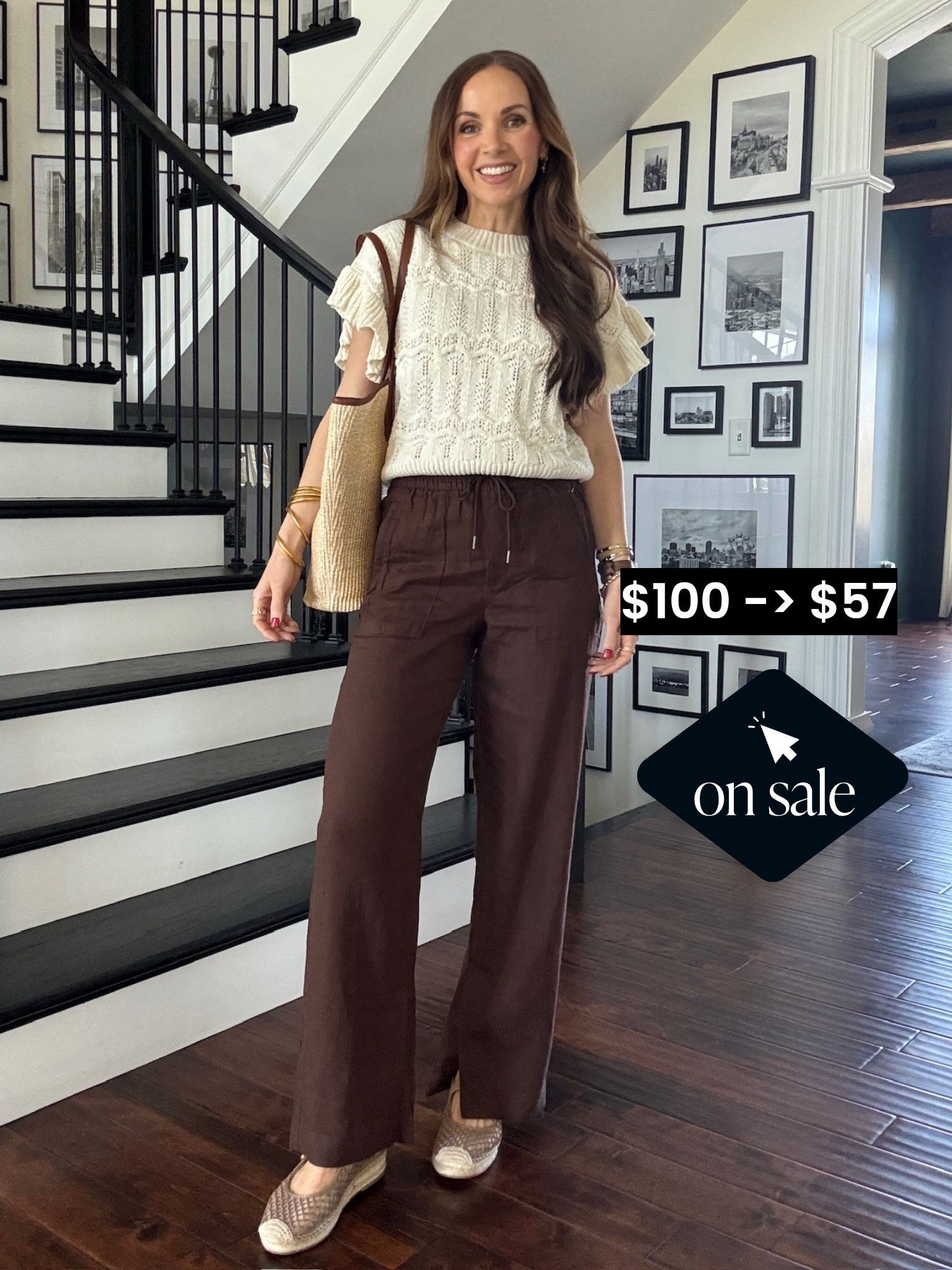 @athleta new chocolate brown linen pants are now 40% and SO GOOD! I wear an XS R! I have never seen them this low in price! 

#LTKgrwm #LTKSaleAlert