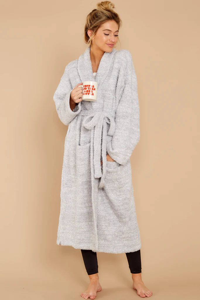 CozyChic® Ocean White Heathered Adult Robe | Red Dress 