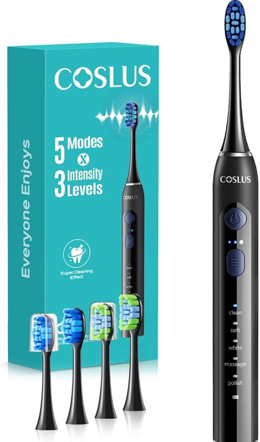 COSLUS Sonic Electric Toothbrush for Adults: 3 Intensities & 5 Modes Gum-Friendly for Deep Cleani... | Amazon (US)