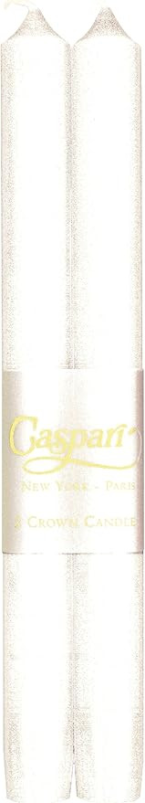 Entertaining with Caspari 10-Inch Taper Dripless, Smokeless, Unscented Candles, White, Set of 2 | Amazon (US)