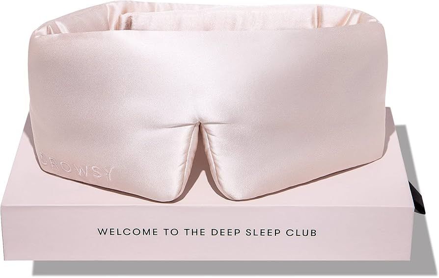 DROWSY Silk Sleep Mask. Face-Hugging, Padded Silk Cocoon for Luxury Sleep in Total Darkness. (Sun... | Amazon (US)