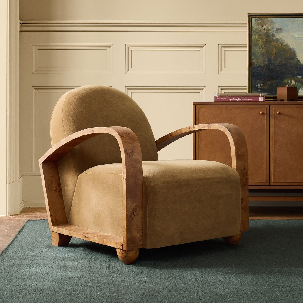 Pierce & Ward Arched Burl Arm Chair | West Elm (US)