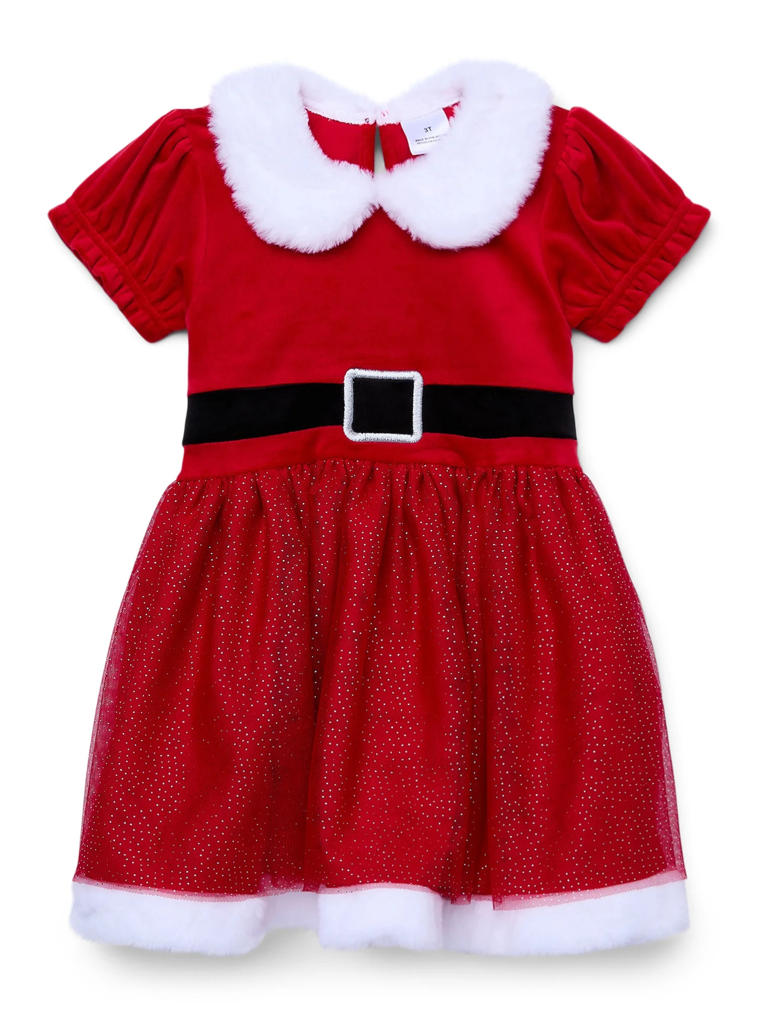 Toddler Girl Santa Velour Cosplay Dress, Sizes 12M-5T | Walmart (US)