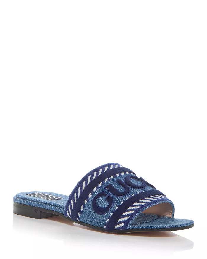 Women's Logo Denim Slide Sandals | Bloomingdale's (US)