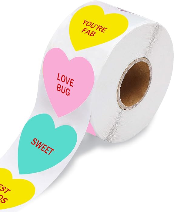 Oomloid 500 PCS Valentines Day Heart Stickers for Kids, Happy Valentine Day Love Stickers Convers... | Amazon (US)