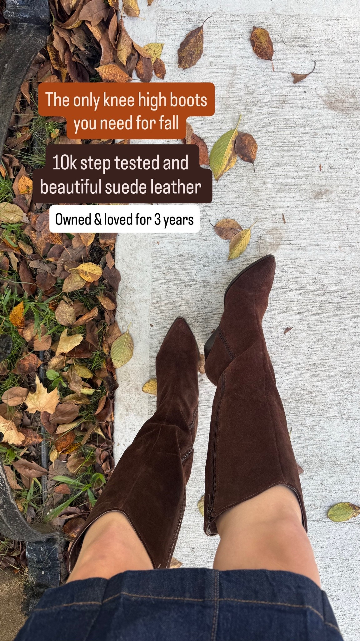 Suede leather knee high boots for fall you can walk miles in!
Owned and loved for 3 years and 10k step tested - my most comfortable pair size up 1/2 for thicker socks

#LTKootd #LTKWorkwear #LTKPetite