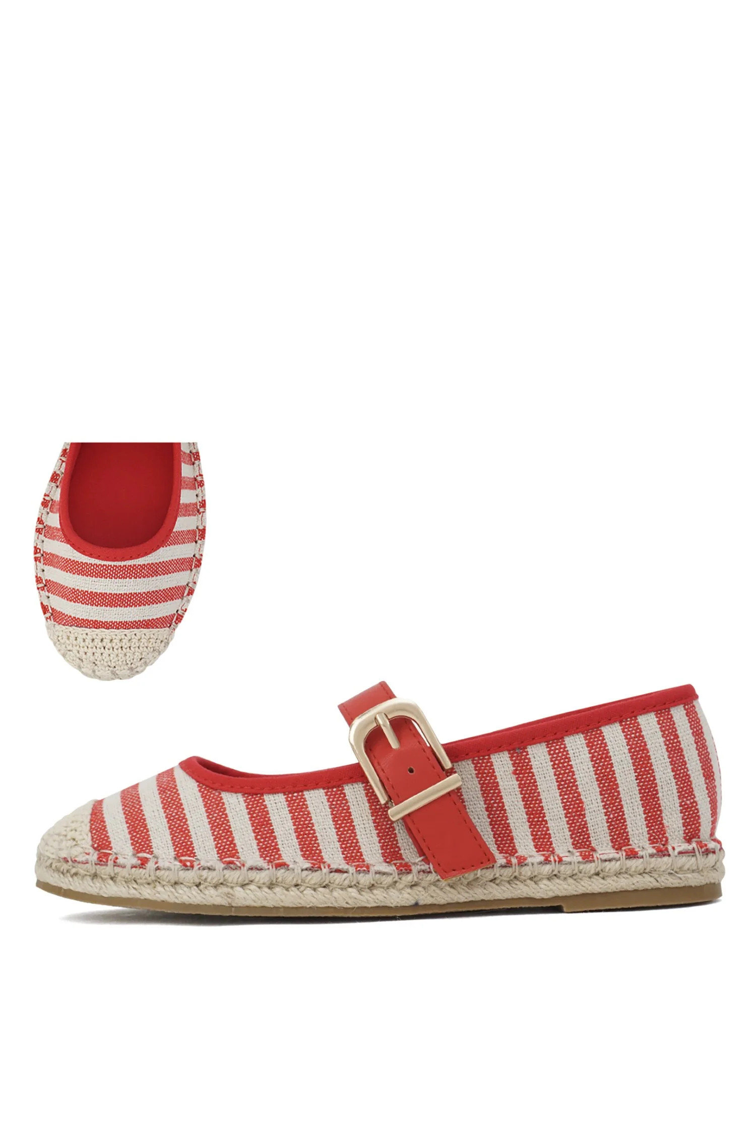 Mary Espadrille Flats - Red Stripe | Fancyd Boutiqe