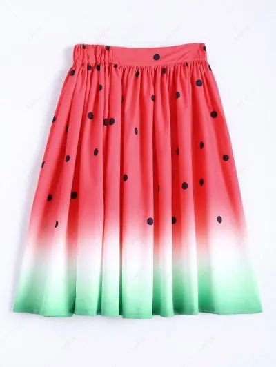 Watermelon Print Ball Gown Skirt | ZAFUL (Global)