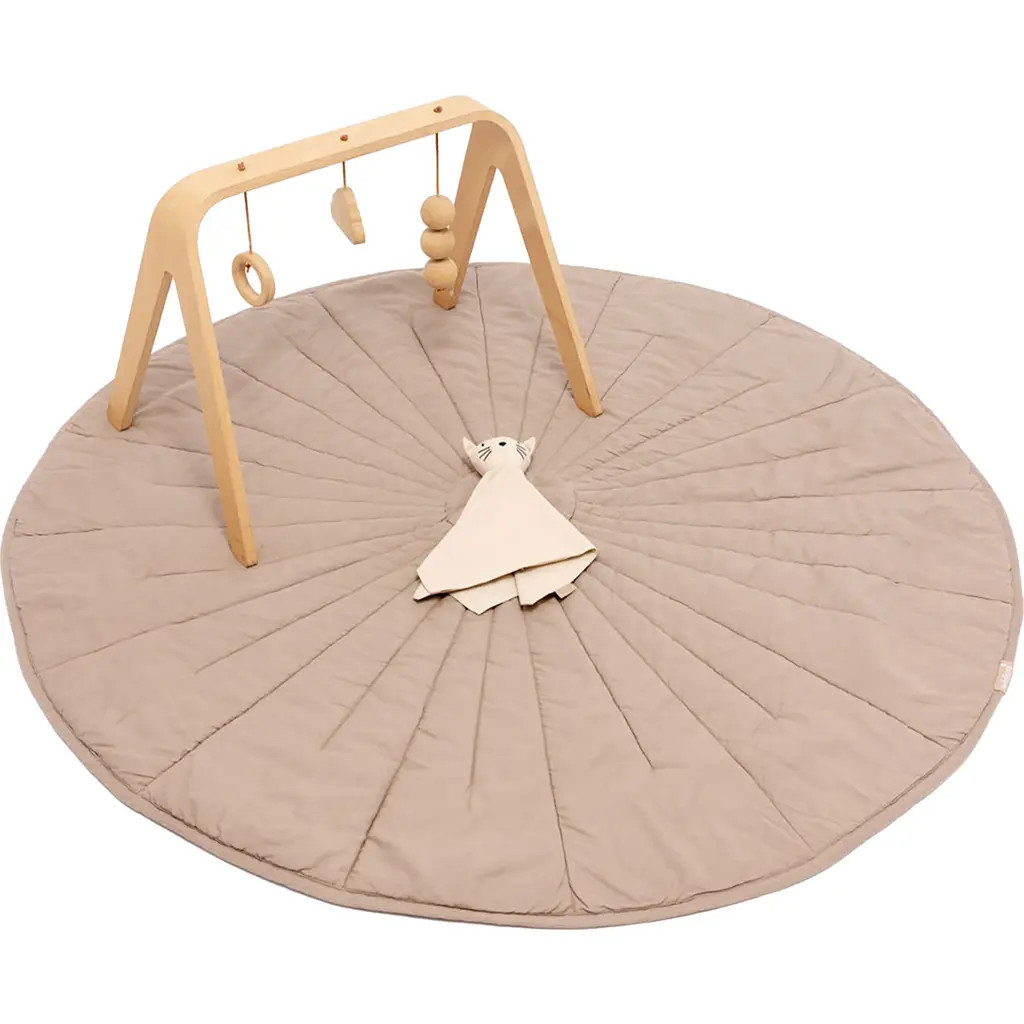 WILDBIRD Linen & Cotton Reversible Quilted Play Mat in Desert Lark/Acadian at Nordstrom | Nordstrom