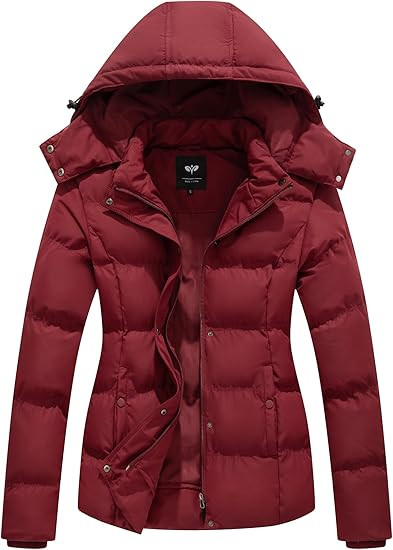 GGleaf Women's Winter Coats Quilted Puffer Jacket Warm Snow Coat with Removable Hood | Amazon (US)
