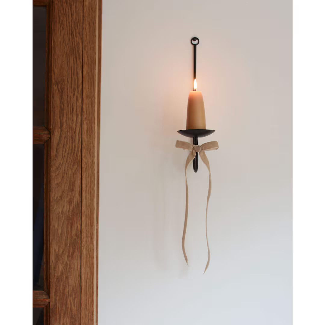 Single Wall Candle Sconce, Pillar Candle Holder, Black Metal Wall Sconce - Etsy UK | Etsy (US)