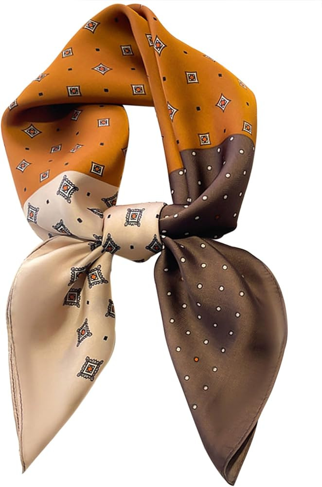 100% Mulberry Silk Scarf for Women Hair Lightweight Square Neckerchief Wrap For Head Scarves 21" | Amazon (US)