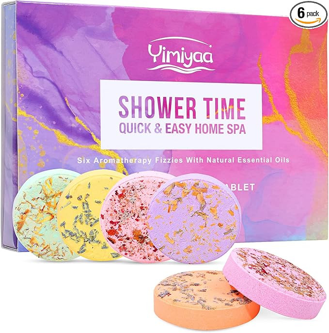 60mm 6pcs Shower Bombs Gift, Yimiyaa Organic & Natural Handmade Tablets Aromatherapy Steamers for... | Amazon (US)