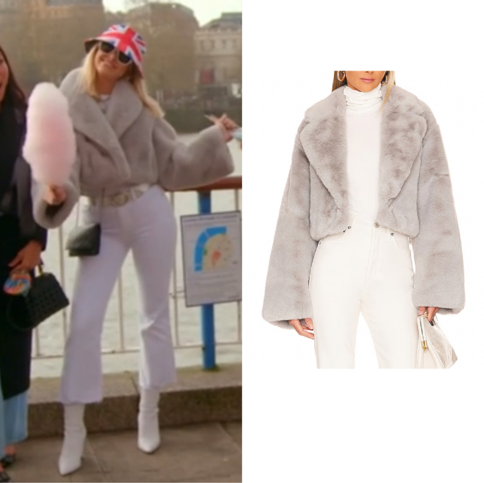 Gina Kirschenheiter’s Grey Cropped Fur Jackett