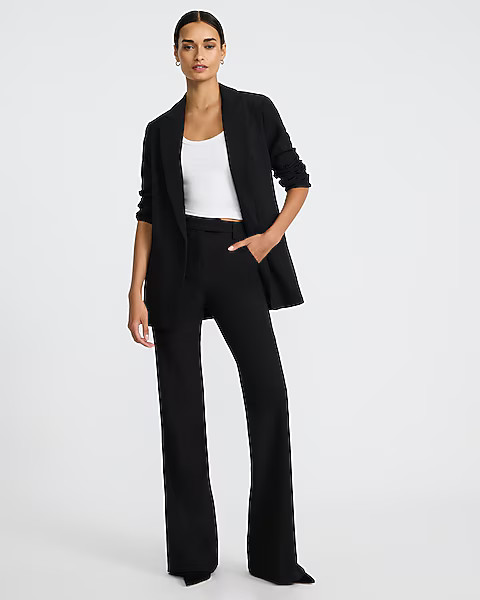 Editor Studio Stretch Twill High Waisted Sleek Flare Pant | Express