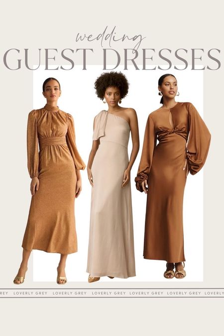 Loverly Grey wedding guest dress finds from Anthropologie. I love the balloon sleeve detail and gorgeous copper tones. 

#LTKwedding #LTKSeasonal #LTKstyletip