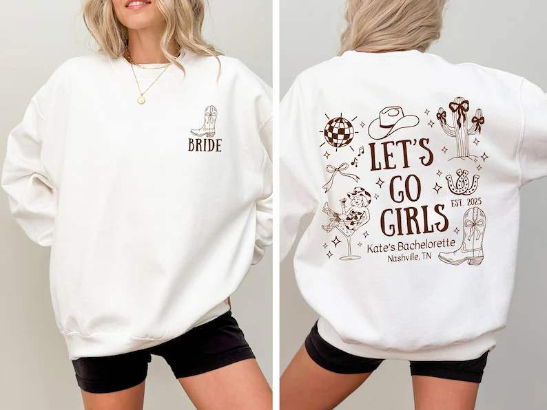 Custom Nashville Bachelorette Sweatshirts Last Rodeo Bachelorette Party Crewnecks Western Bach Br... | Etsy (US)
