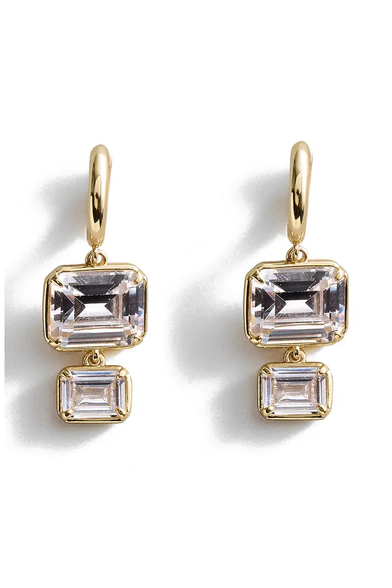 BaubleBar Felicity Crystal Drop Earrings in Black at Nordstrom | Nordstrom