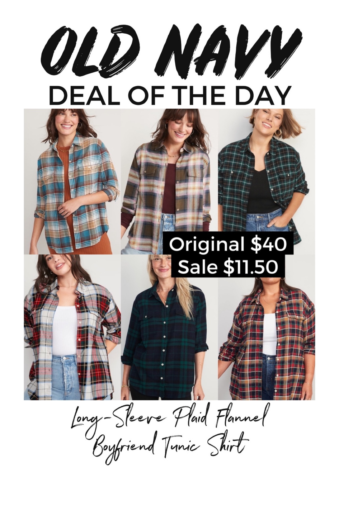 Old navy Long-Sleeve Plaid Flannel Boyfriend Tunic Shirt on sale $11.50

#LTKstyletip #LTKsalealert #LTKunder50