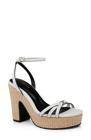 L'AGENCE Genevra Ankle Strap Platform Sandal in Ivory Leather at Nordstrom Rack, Size 8.5 | Nordstrom Rack